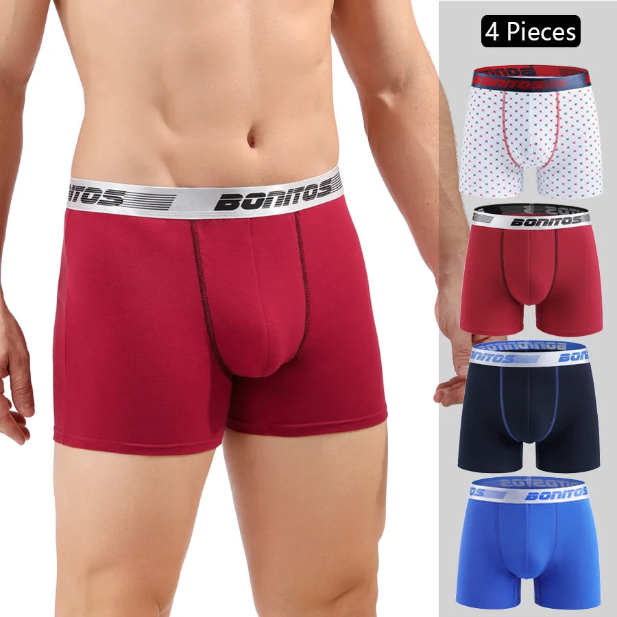 4pcs Boxer Shorts Men's Panties Homme Underpants Boxershorts