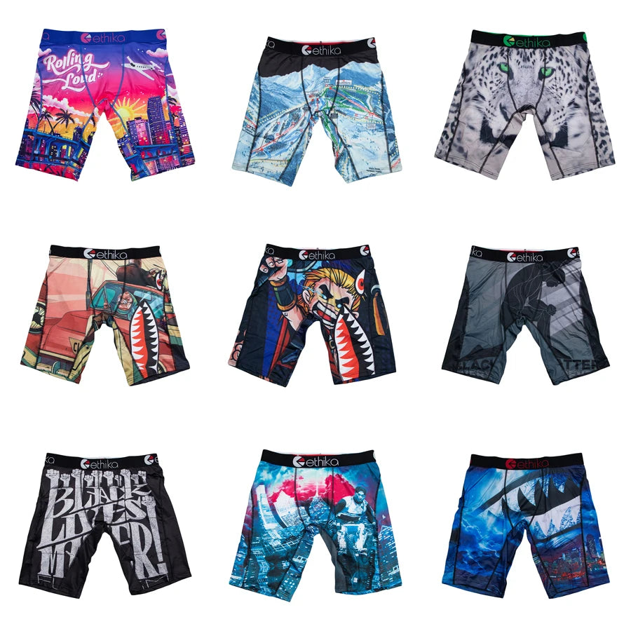 ETHIKA 1Pcs Men Underwear Breathable Mesh Crotch Mens Boxershorts Plus Size Sexy Man Swimming Underpants Men's Panties Boxers