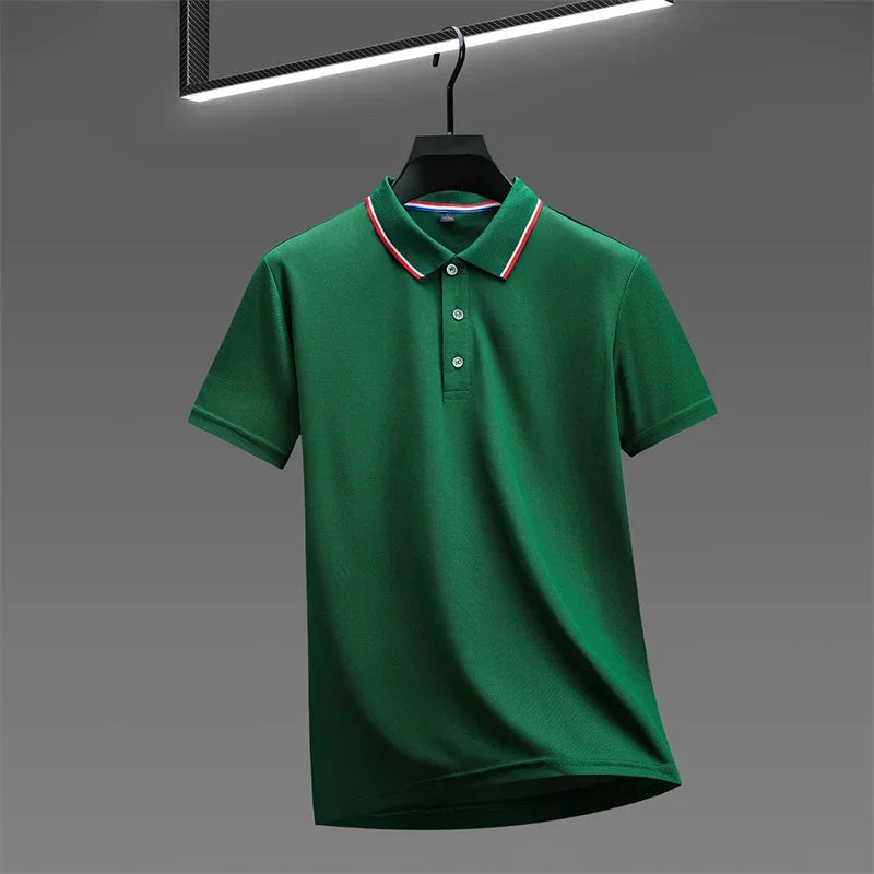 Men's Casual Solid Color Short Sleeve Polo Shirt