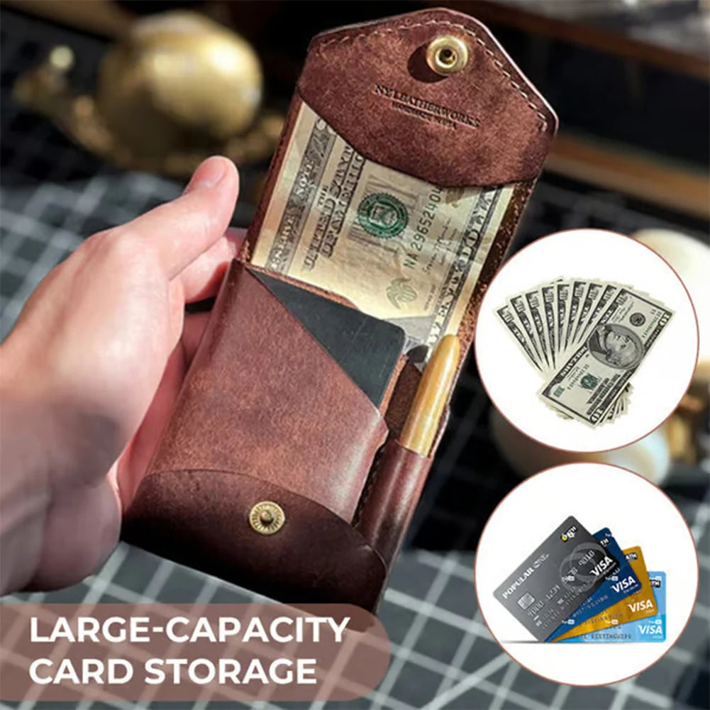 Money Wallet Bi-Fold ID Card Clip Case Complimentary Fountain Pen Slim Minimalist Wallet for Daily Commuting Business and Travel