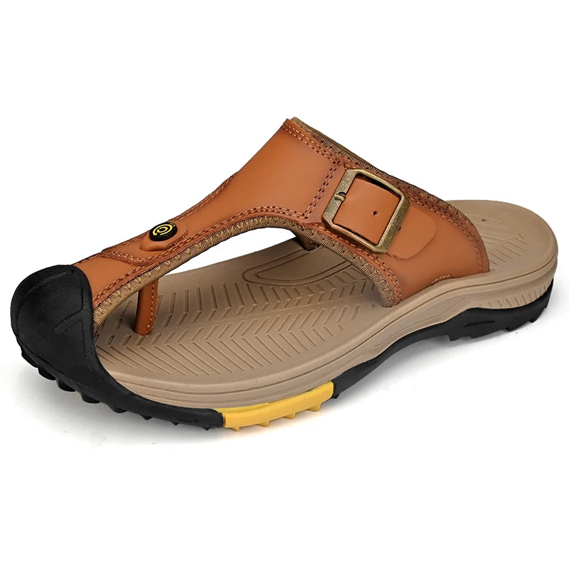 Leisure Walk Summer Slippers for Men Soft Sole Slides Outdoor Male Flip Flops All-match Casual Sandals Travel Wading Aqua Shoes