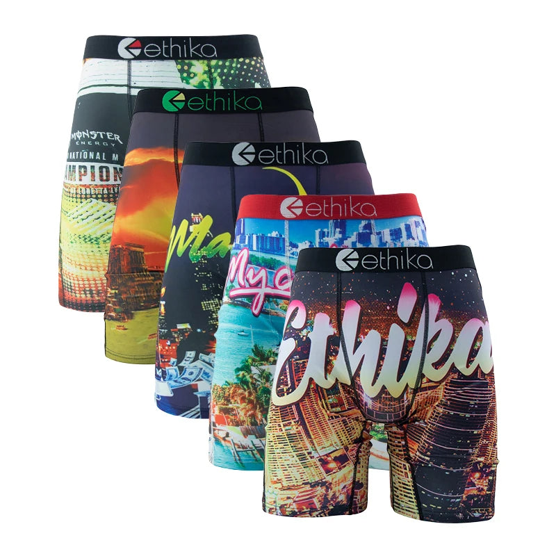 5pcs ETHIKA Men Underwear Breathable Underpants Boxer brief