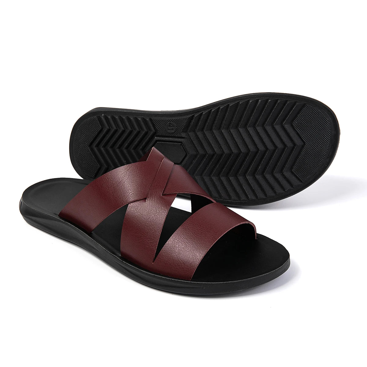 Quick Dry Mens Sandals Summer Outdoor Slippers Open-toe Beach Sandals Vacation Pool Half Drag Male Slides New Non-Slip Sandaly