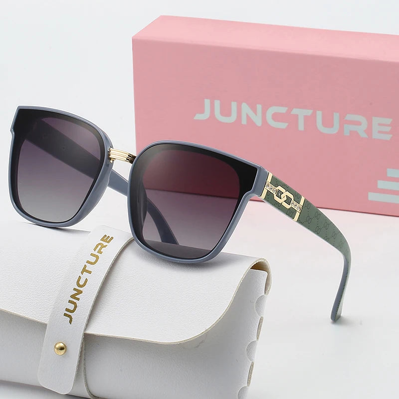 JUNCTURE Cat Eye Sunglasses Women Vintage Fashion Sun Glasses Big Frame Gradient Lady Party Holiday Gifts Sunglasses for Women