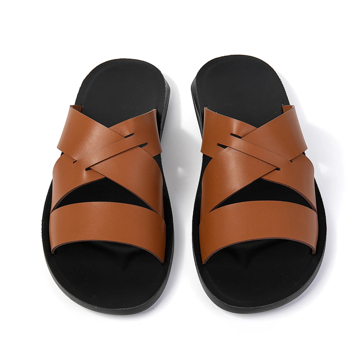Quick Dry Mens Sandals Summer Outdoor Slippers Open-toe Beach Sandals Vacation Pool Half Drag Male Slides New Non-Slip Sandaly