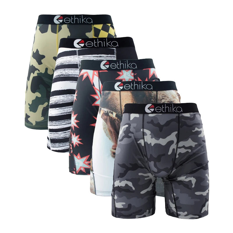 5pcs ETHIKA Men Underwear Breathable Underpants Boxer brief