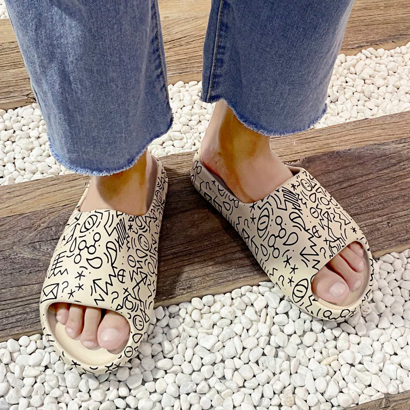 Unisex House Shoes Non-Slip thick Soft Platform Slide Sandals for Women/Men Indoor Outdoor Shower Bathroom Slipper