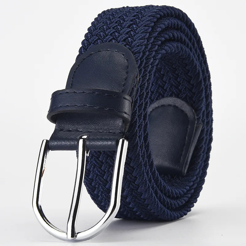 Luxury Woven Stretch Casual Alloy Buckle Needle Elastic Canvas 105cm Unisex