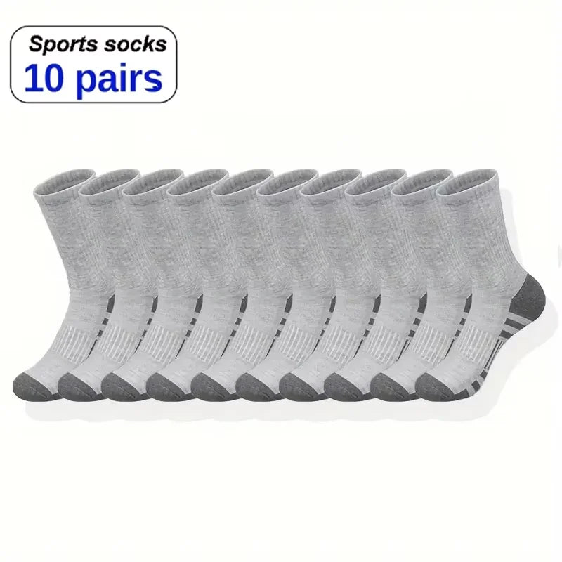 10/30 Pairs Men's Running Socks Soft Comfortable Summer Sweat Wicking Breathable Basketball Sports Socks for Active Lifestyle