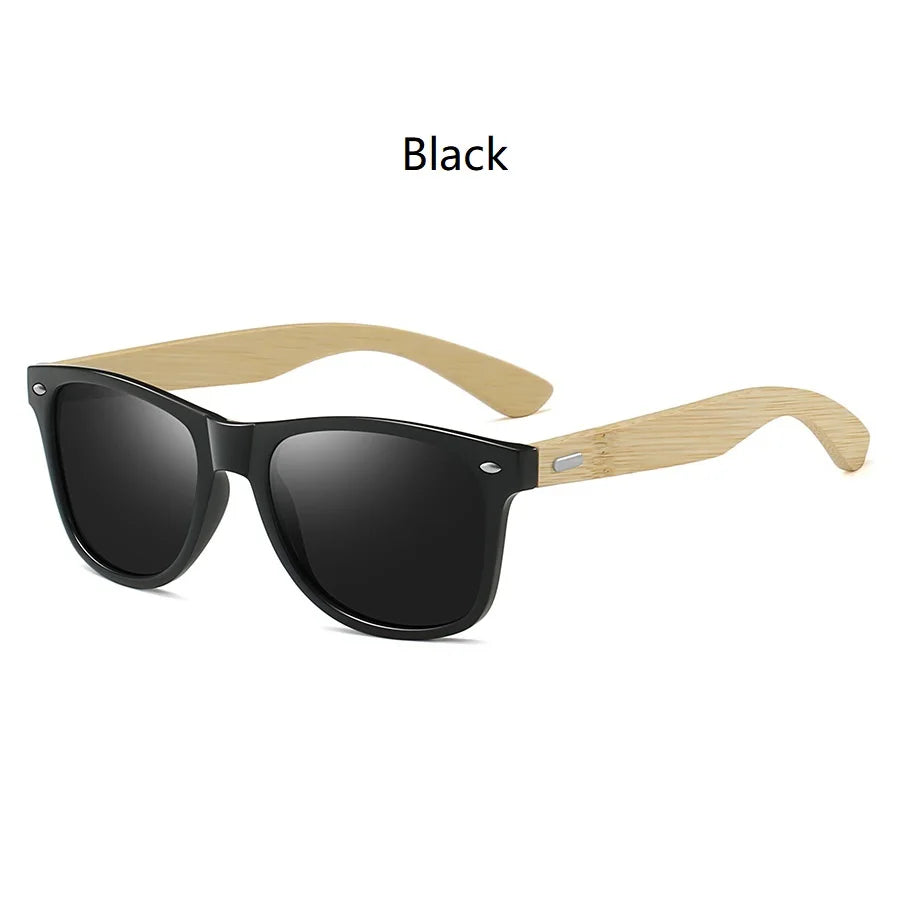 Fashion Bamboo Wood Vintage Square Sunglasses Men/Women Luxury Brand Designer Sun Glasses Wooden Driving Fishing UV400 Eyewear