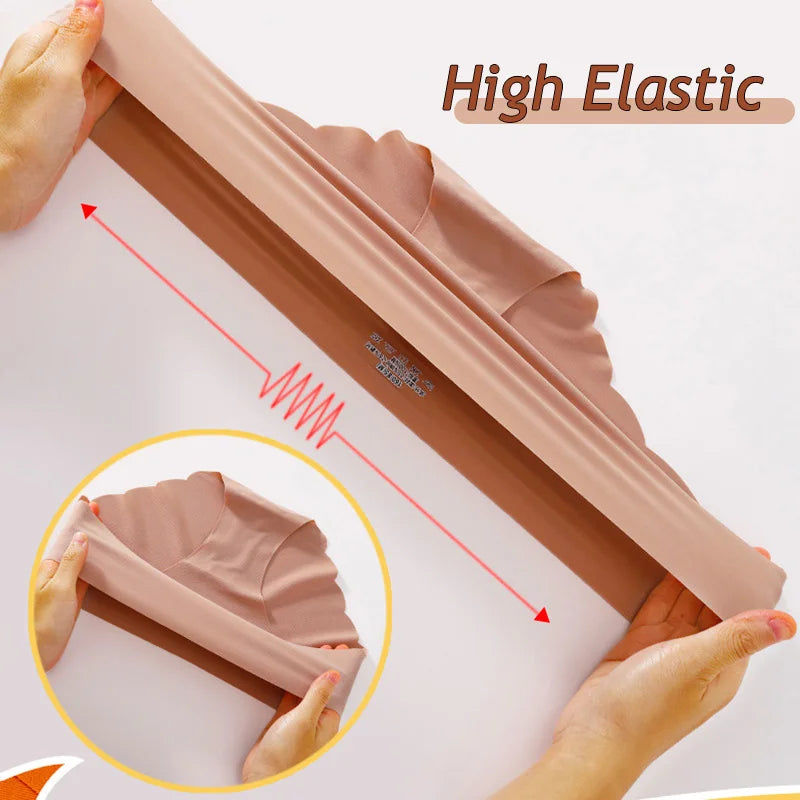 4PCS Ice Silk Seamless Panties Set Women's Briefs Solid Color Elastic Underwear Female Ultra Thin No Trace Wavy Side Panties