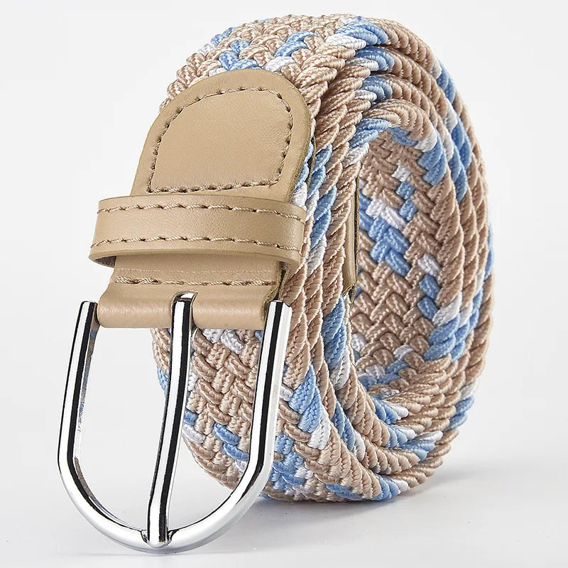Luxury Woven Stretch Casual Alloy Buckle Needle Elastic Canvas 105cm Unisex