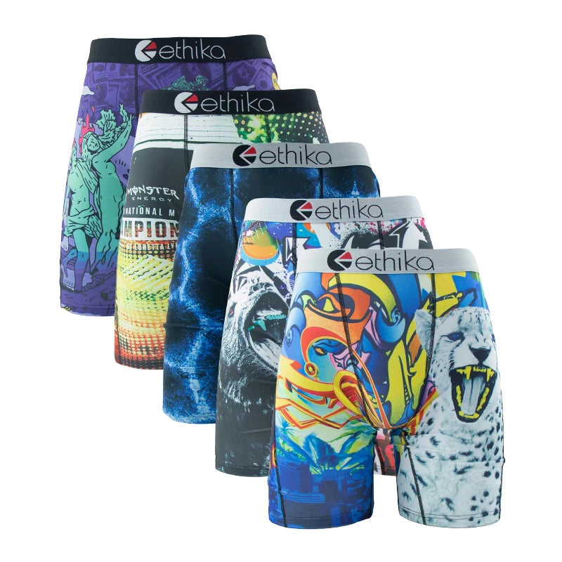 5pcs ETHIKA Men Underwear Breathable Underpants Boxer brief