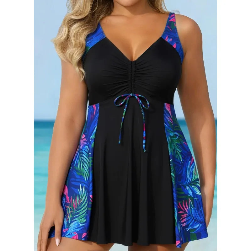 2 Pieces Leopard Plus Size Swimwear