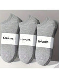 10 Pairs of Thin Ankle Socks for Men and Women, Sweat Absorbing and Soft