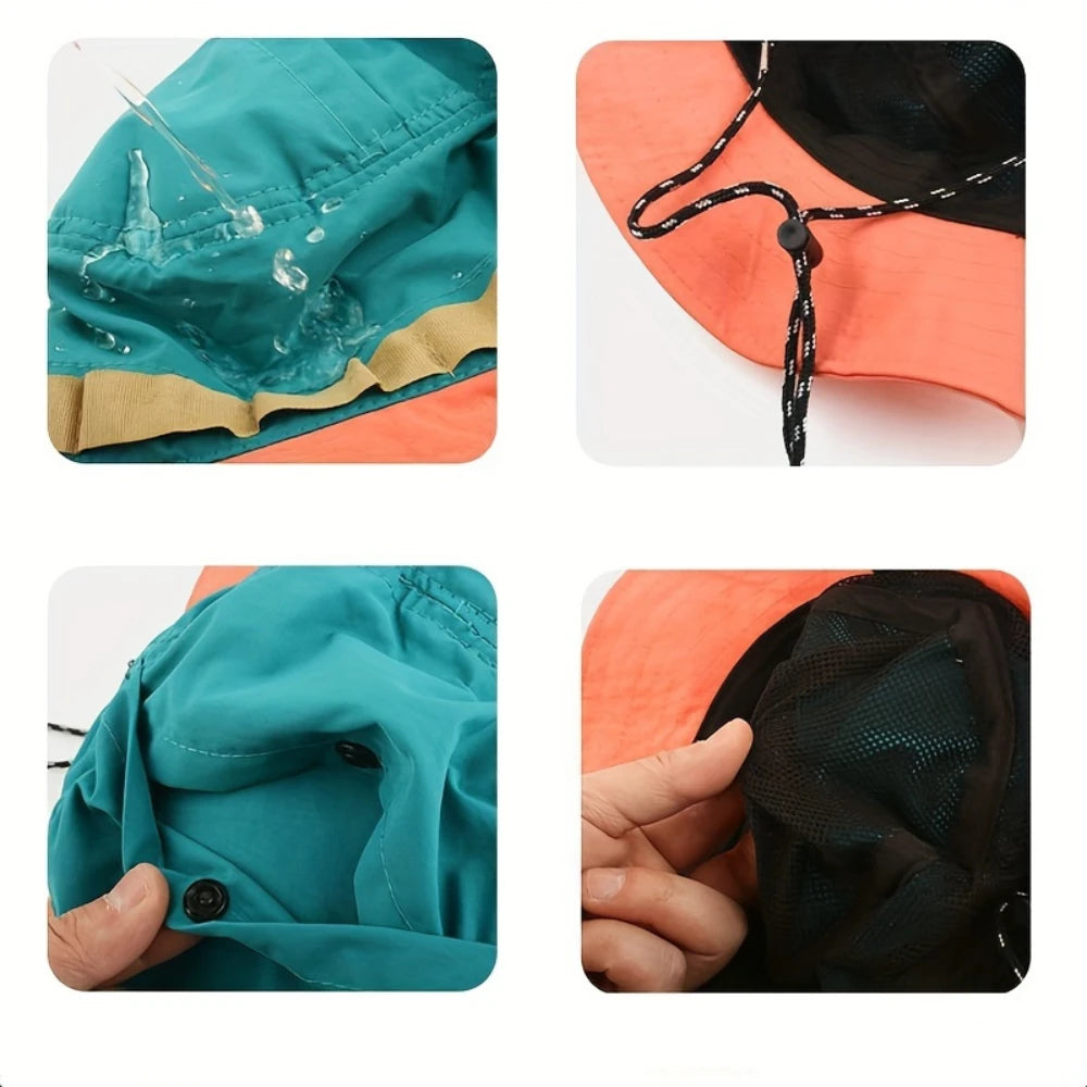 Leisure Vacation Fisherman Hat Quick-drying Basin Hat Packable Hat Summer Sun Hanging Bag Adjustable Visor Hat