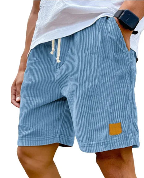 Men's Retro Corduroy Casual Shorts Men Fashion Solid Sweatpants