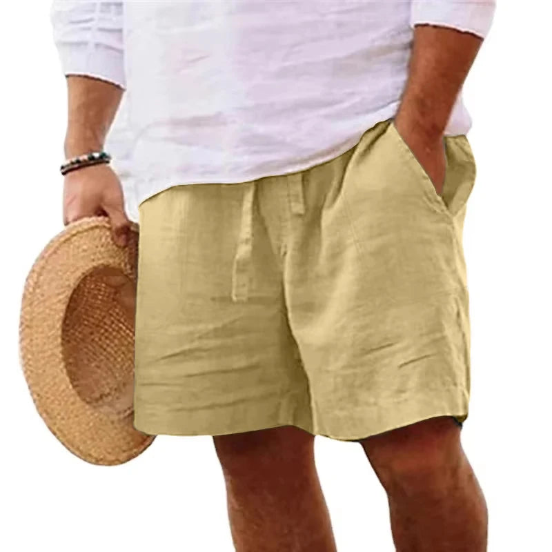 Mens Cotton Solid Color Lightweight Shorts