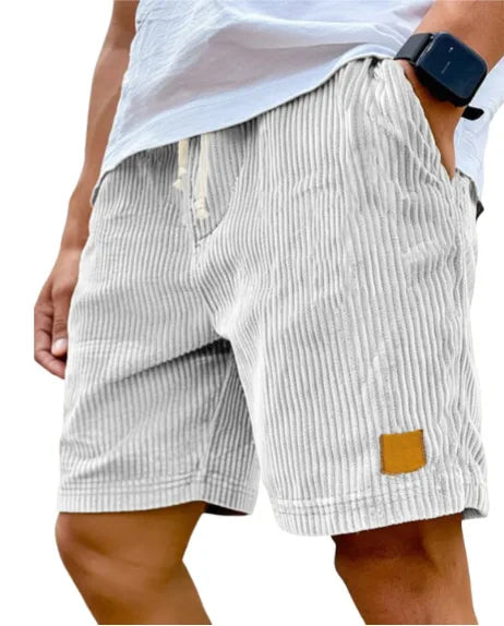 Men's Retro Corduroy Casual Shorts Men Fashion Solid Sweatpants