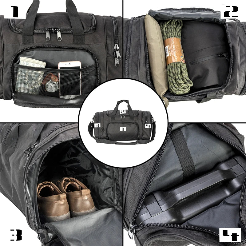 Lightweight Sports Travel Duffel Bag for Men and Women  carry-on luggage Gym Bag with Shoes Compartment for Women & Men