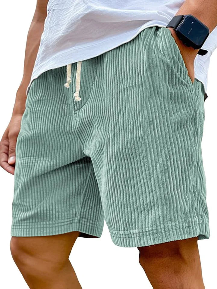 Men's Retro Corduroy Casual Shorts Men Fashion Solid Sweatpants