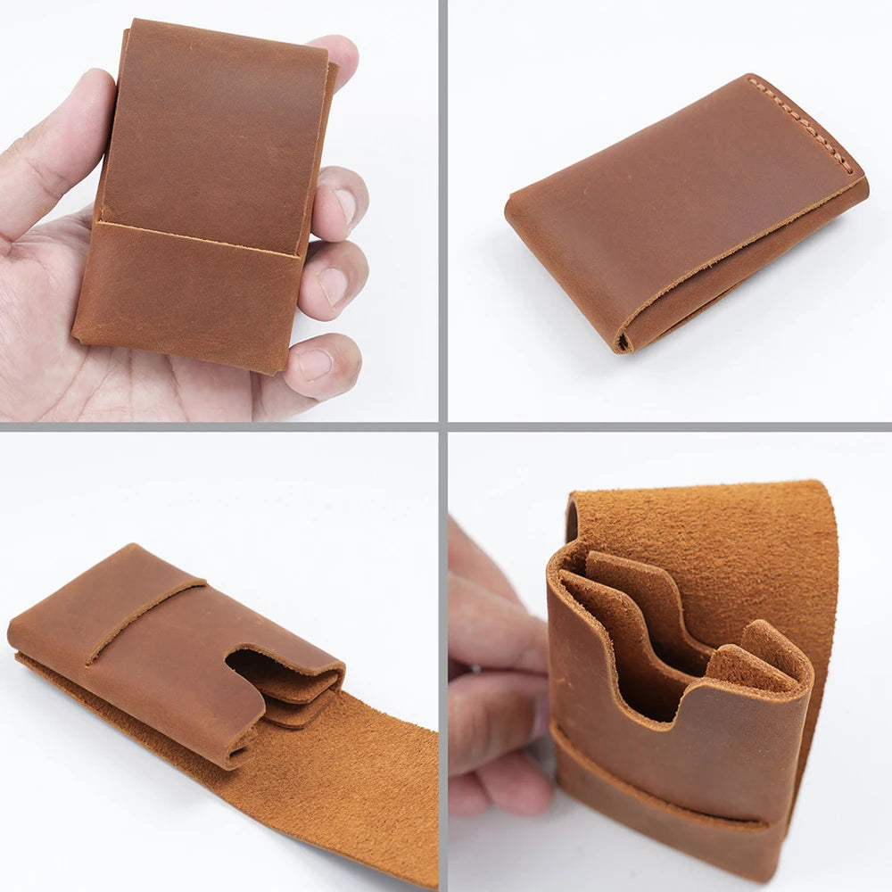 Retro Leather Mini Wallet Money Bag Handmade Vintage Card Holder Pocket Coin Purse Organizer