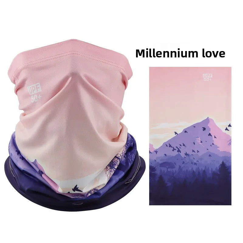 Sun protection face mask, cycling sun protection neck gaiter, unisex fishing ice silk magic headscarf, summer thin neck scarf