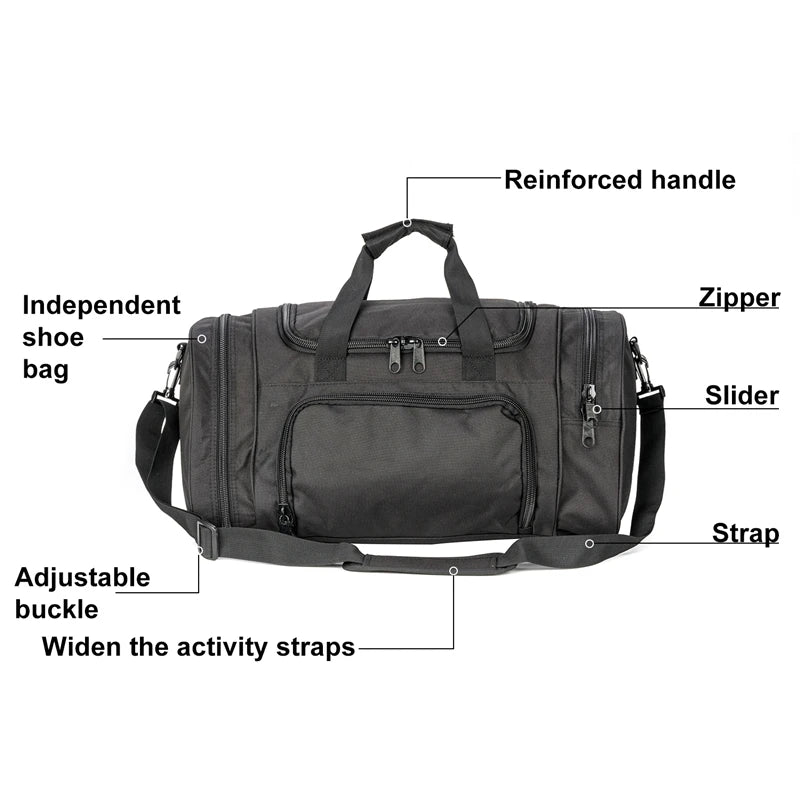 Lightweight Sports Travel Duffel Bag for Men and Women  carry-on luggage Gym Bag with Shoes Compartment for Women & Men
