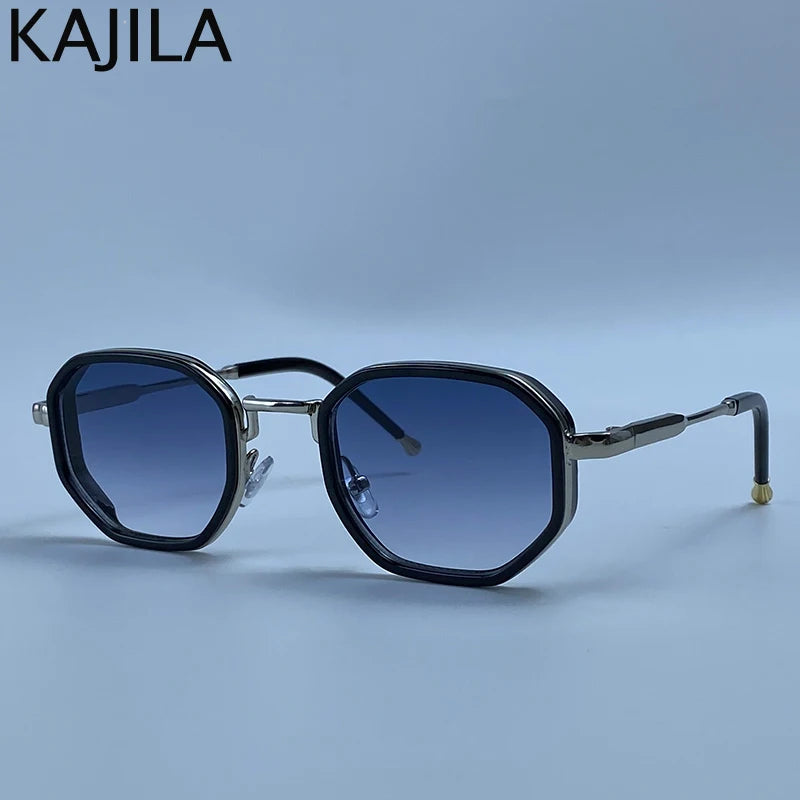 Vintage Square Punk Sunglasses Men 2026 Luxury Designer Retro Steampunk Octagon Metal Frame Sun Glasses for Male Driving Shades