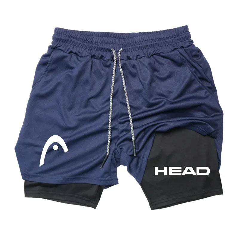 Anime Running Shorts Men's Double Layer, 2 in 1