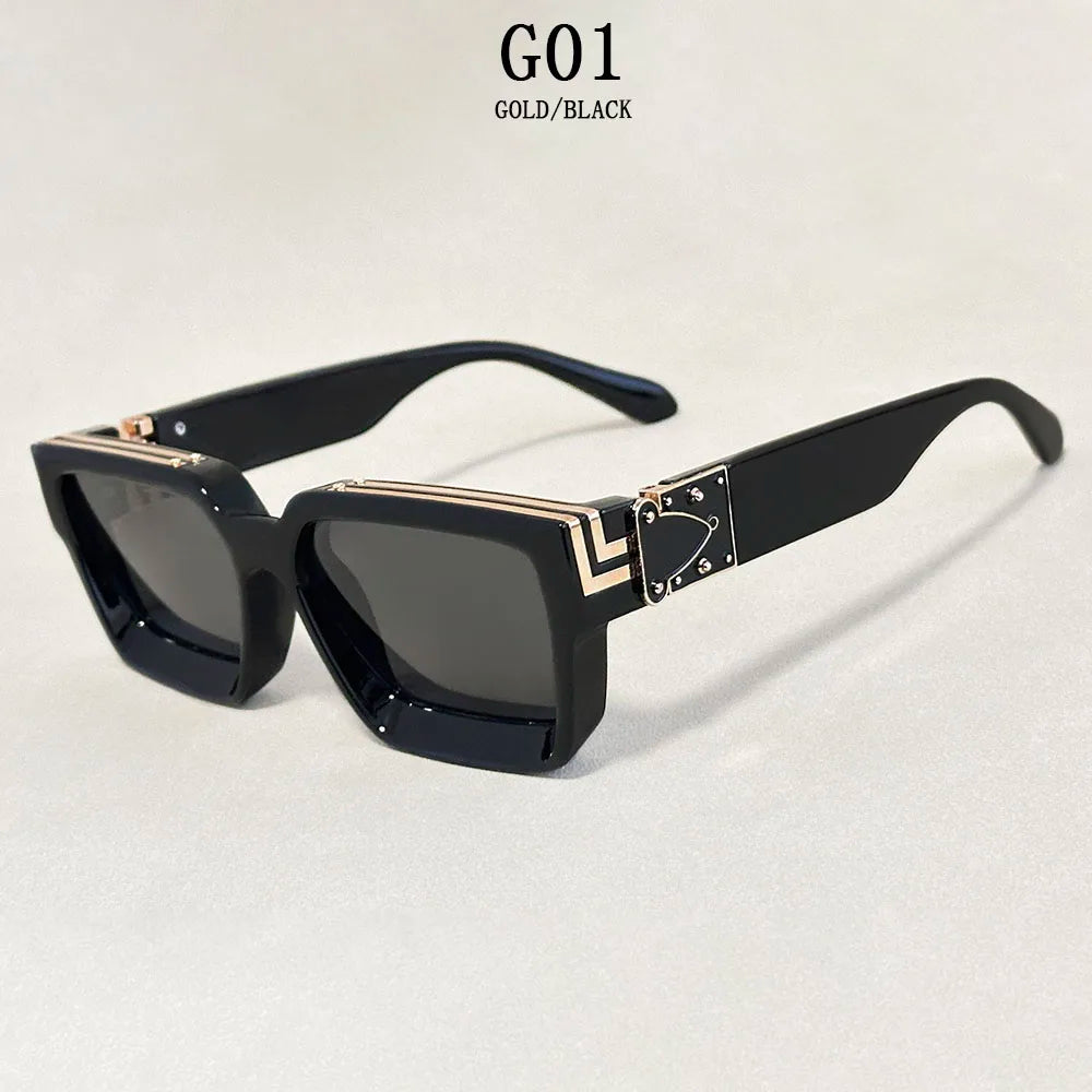 Senior Square Sunglass Men/Women Vintage Millionaire Sunglasses Women Silver Retro Fashion Glasses