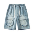Bermuda Men's Denim Shorts Summer New Fashion Loose Jeans Casual Vintage Drawstring Cargo Short Pants Male Streetwear