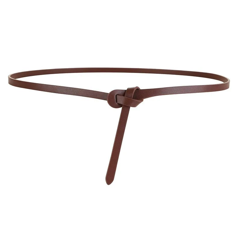 Cowhide Belt Ladies Soft Genuine Leather Knotted Strap Dress Accessories Gothic Retro Luxury Designer Girdle Corset for Women
