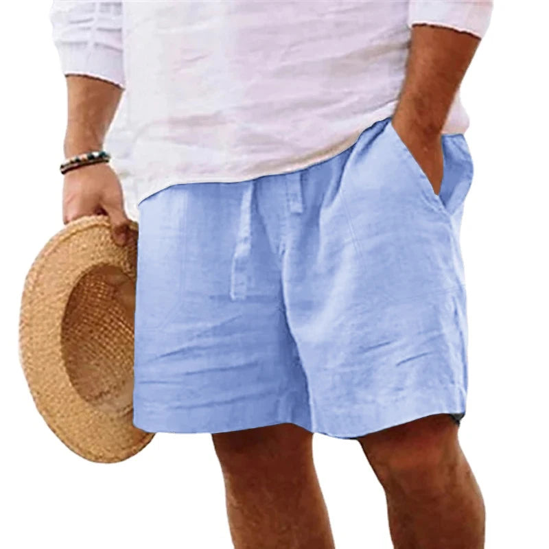 Mens Cotton Solid Color Lightweight Shorts