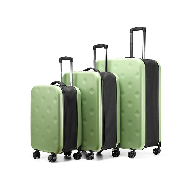 Foldable 4-Wheel Spinner Luggage with Retractable Handle, Portable Packing Suitcase, TSA Lock Carry-On 20-Inch Cabin Baggage