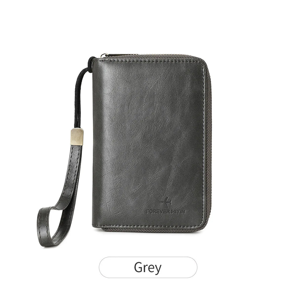 RFID shielded passport wallet PU leather zipper travel credit card bag ID card window multifunctional storage file ticket bag