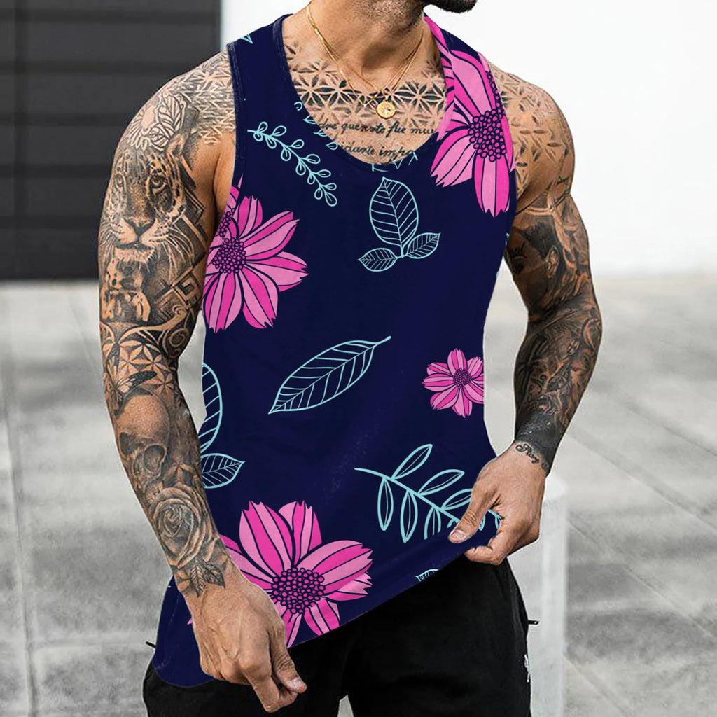 Hawaiian Fashion Men's Sleeveless Tank Top