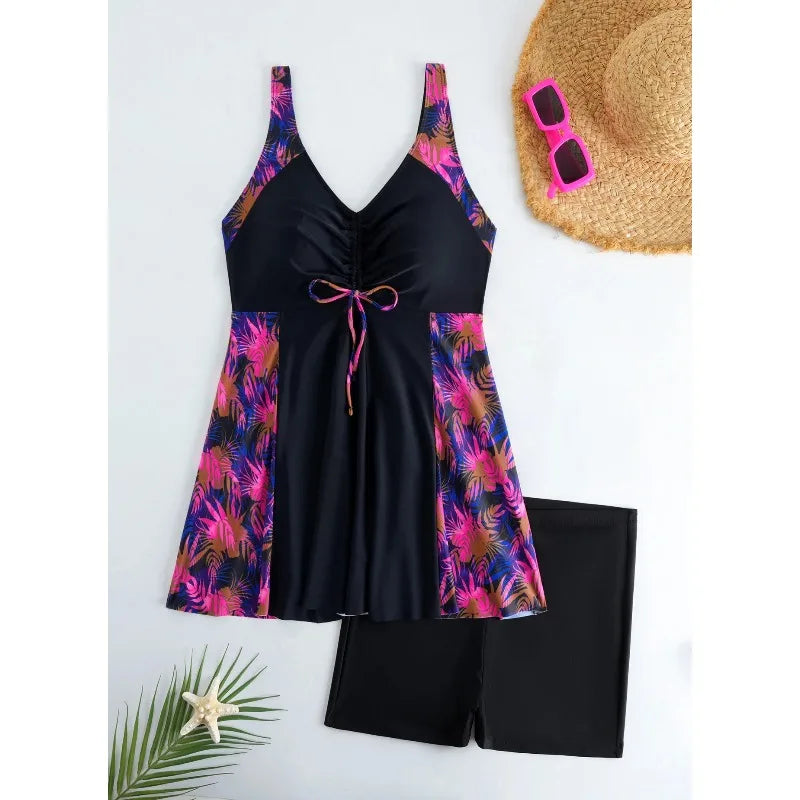 2 Pieces Leopard Plus Size Swimwear
