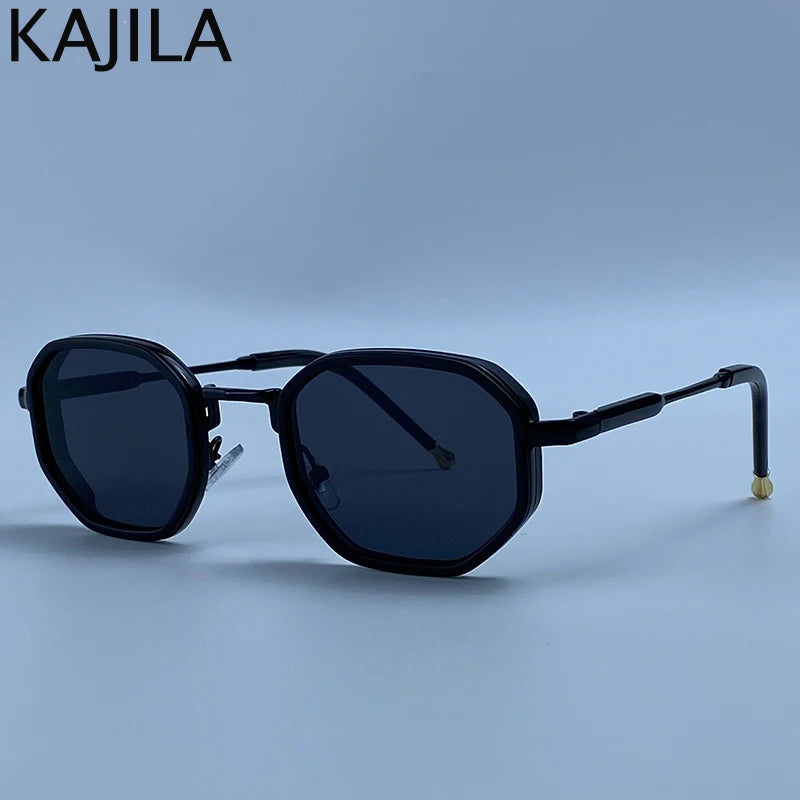 Vintage Square Punk Sunglasses Men 2026 Luxury Designer Retro Steampunk Octagon Metal Frame Sun Glasses for Male Driving Shades