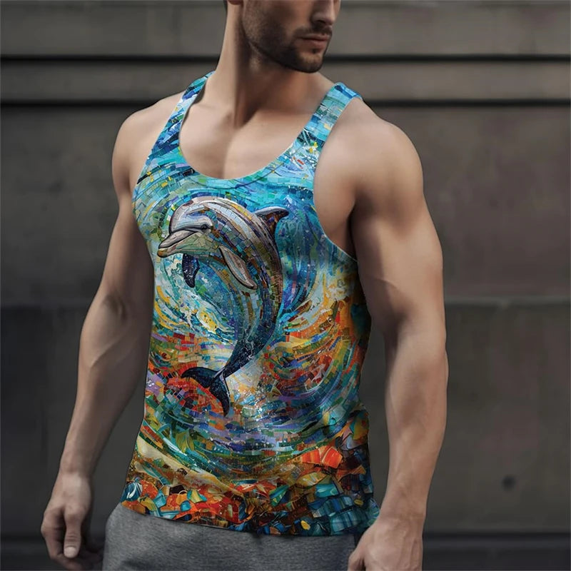Kawaii Dolphins 3D Print Tank Top