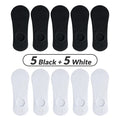 5/10 Pairs Men's Invisible Socks Slippers Cotton Silicone Non-slip Summer No-show Ankle Socks Casual Breathable Thin Boat Sock