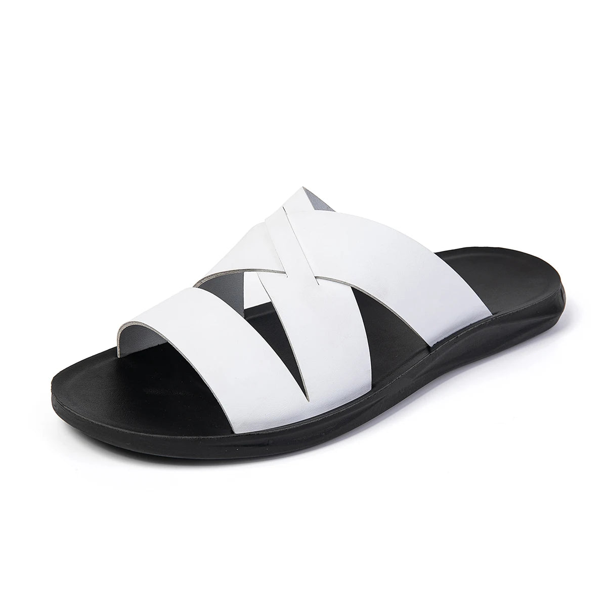 Quick Dry Mens Sandals Summer Outdoor Slippers Open-toe Beach Sandals Vacation Pool Half Drag Male Slides New Non-Slip Sandaly