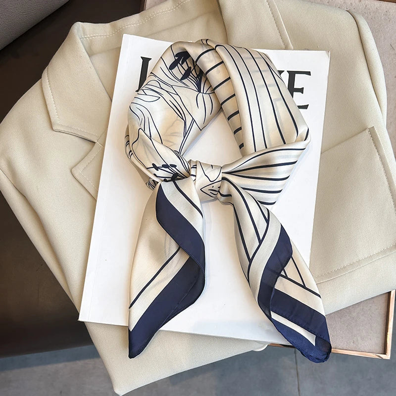 Spring/Summer Soft Satin Imitation Silk Neck Scarf