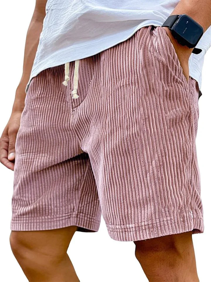 Men's Retro Corduroy Casual Shorts Men Fashion Solid Sweatpants