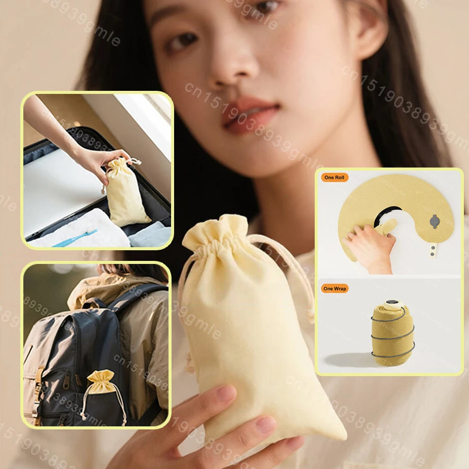 Portable Inflatable U-Shaped Neck Pillow Massage Pillows Travel Camping Lunch Break Office Nap Neck Support