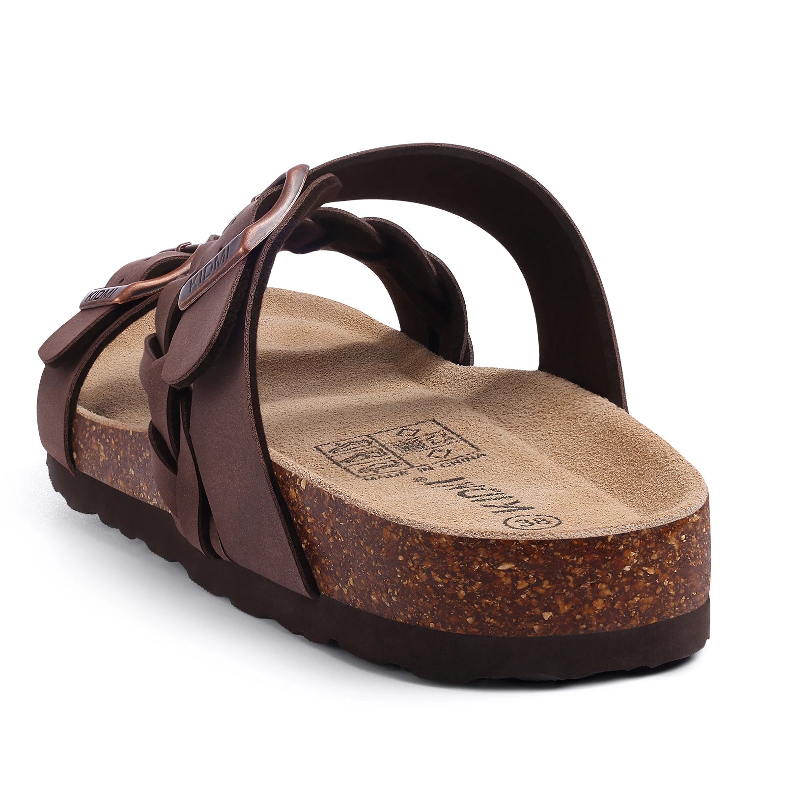 Comwarm Fashion Women's Cork Sandals Summer Leisure Sandals Outdoor Slip-On Lady Slide Sandals With Adjustable Buckle Sandals