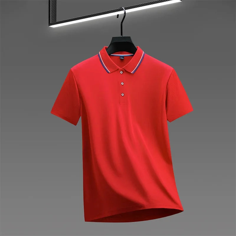 Men's Casual Solid Color Short Sleeve Polo Shirt