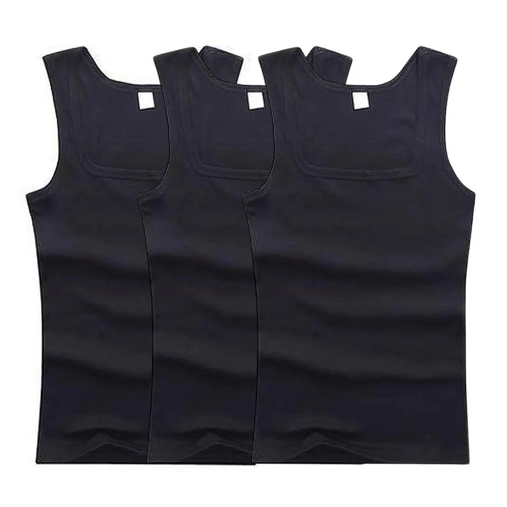 3pcs/lot Cotton Mens Tank Tops Sleeveless Solid Muscle Vest Undershirts