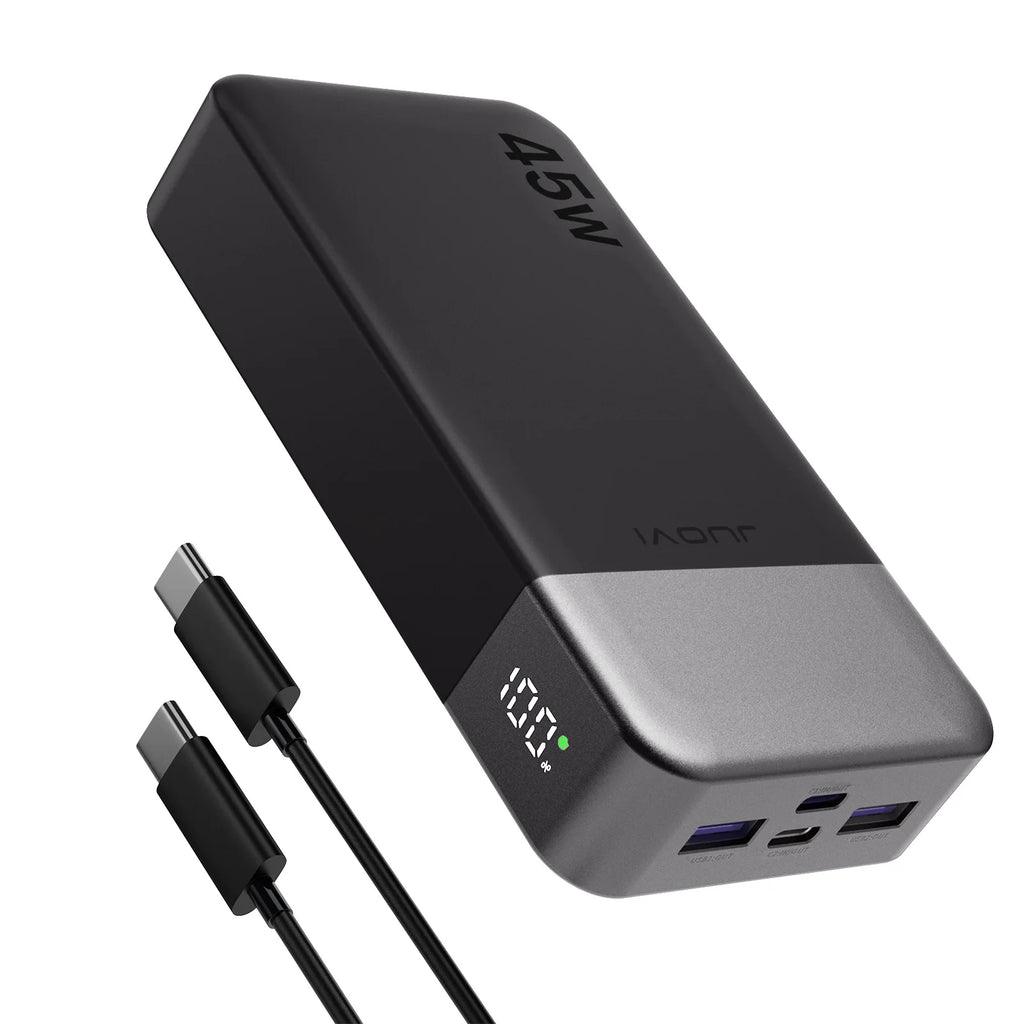 JUOVI Fast Charging Power Bank, 20000mAh 45W Portable Charger, Super Fast Charging with LED Display Portable Phone charger