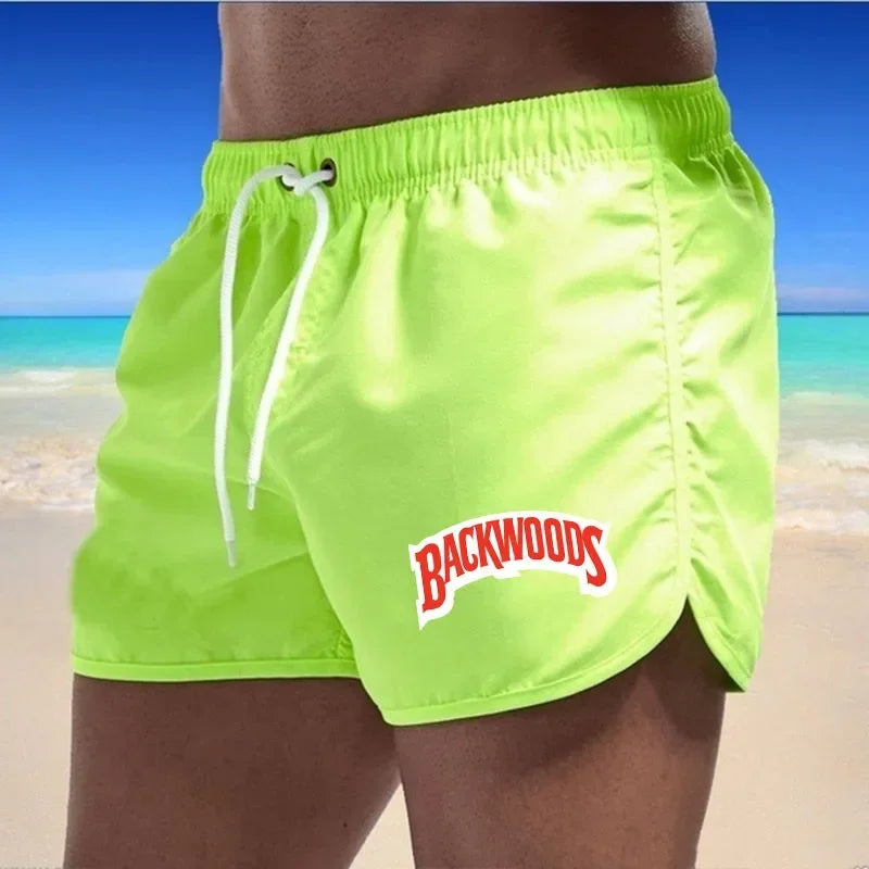 Men's Swim Trunks New Summer Quick Dry Breathable Beach Men Shorts Elastic Waist Drawstring Board Shorts For Vacation Surfing